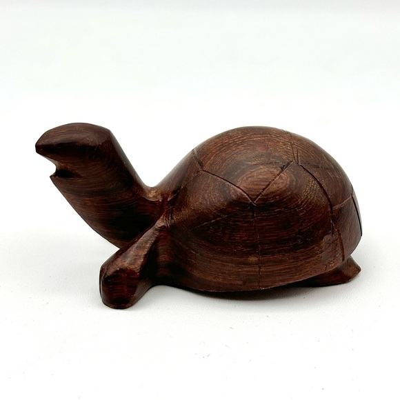 Hand Carved Wood Turtle - Picture 1 of 7